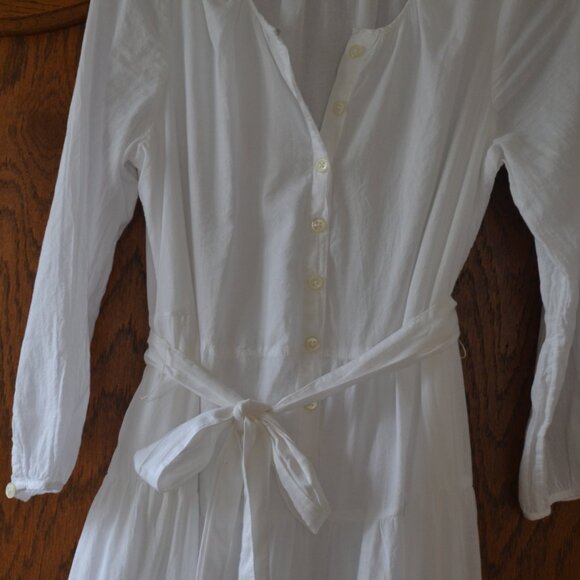 J. Crew SMALL White 100% Cotton Tiered Maxi Long Dress SMALL - Picture 6 of 11